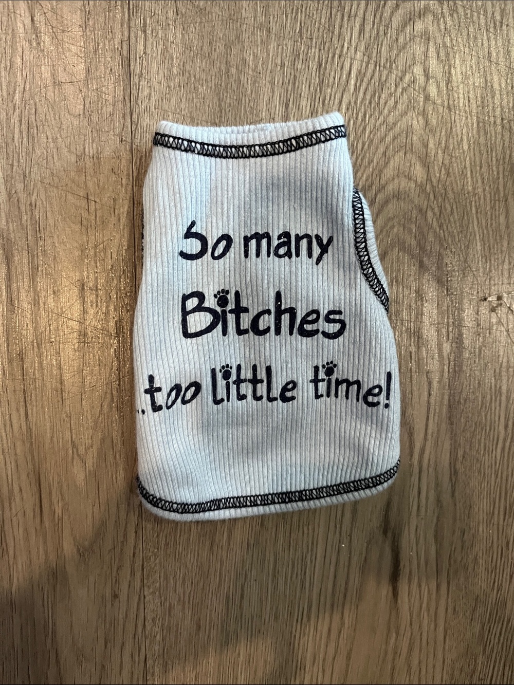 White Kids Ribbed Bottoms with Black Print